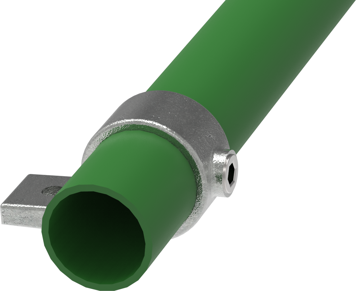 Rohrverbinder Befestigungsring mit Flansch 1 Bohrung Ø 42-4 mm -1 1-4- - Temperguss verzinkt - 199C42-199C42