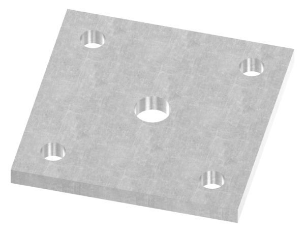 Ankerplatte 100x100x8 mm 5 Bohrungen -  Stahl roh-30-2856.8