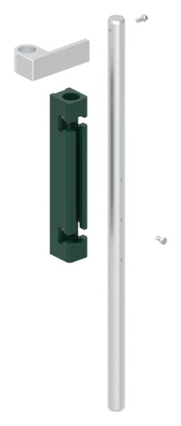 Bodenriegel mit Laenge 490mm- zum Anschrauben- RAL 6005 moosgruen-88-1156710-ALU.6005