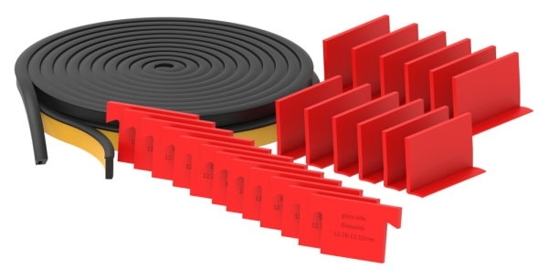 Montageset fuer 6m Aluprofil fuer Glas 12-76 - 13-52mm-88-1180500-GU.6M